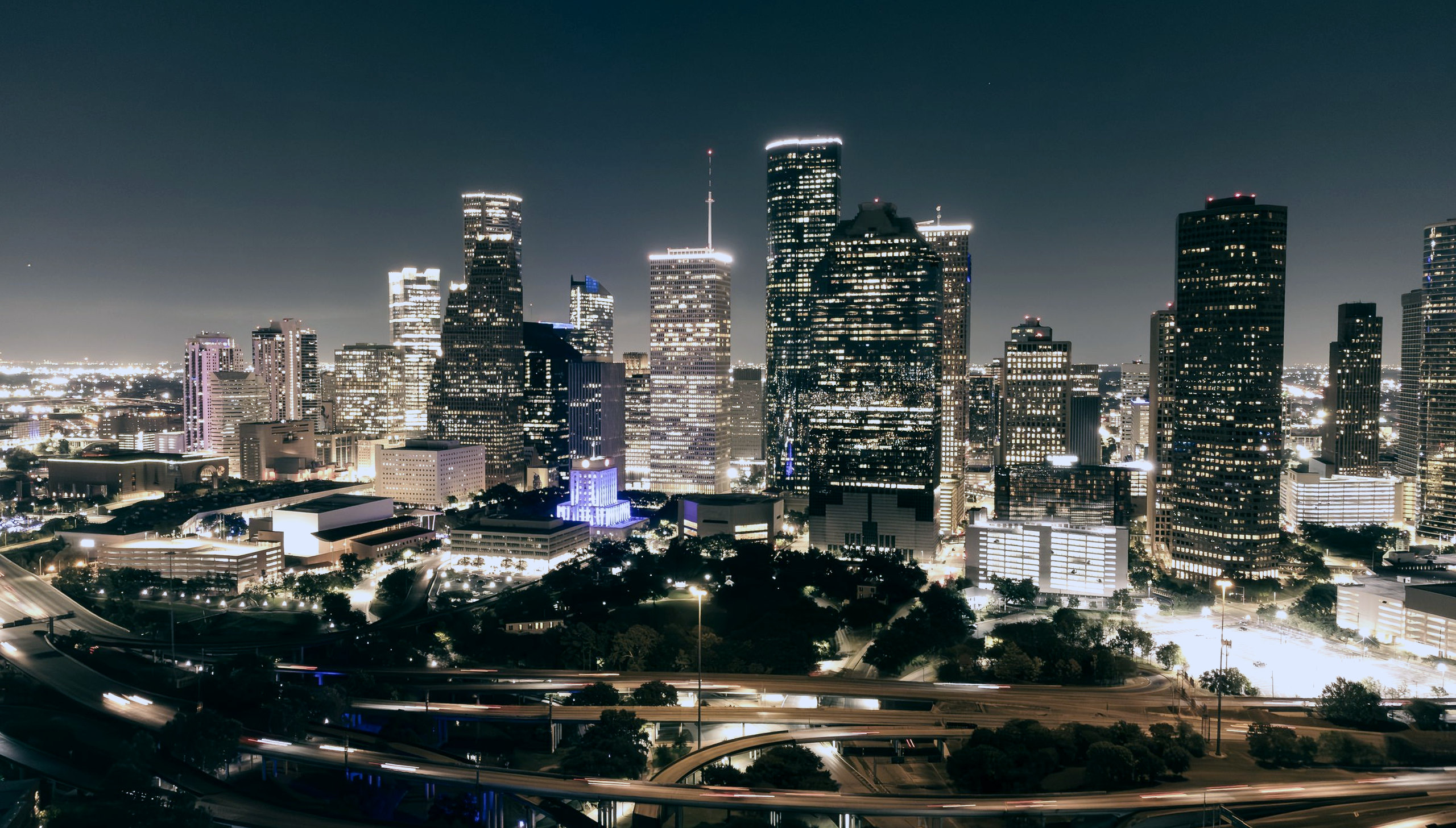 Downtown skyline at dusk